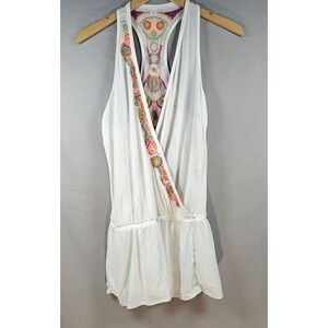 Baru Swimwear Coverup Medium White Bohemian‎ Y2K